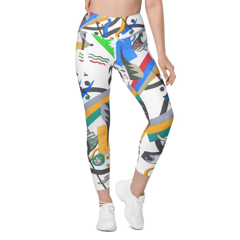 Abstract Lithographic Pattern Design Leggings with pockets - V4 product image (5)
