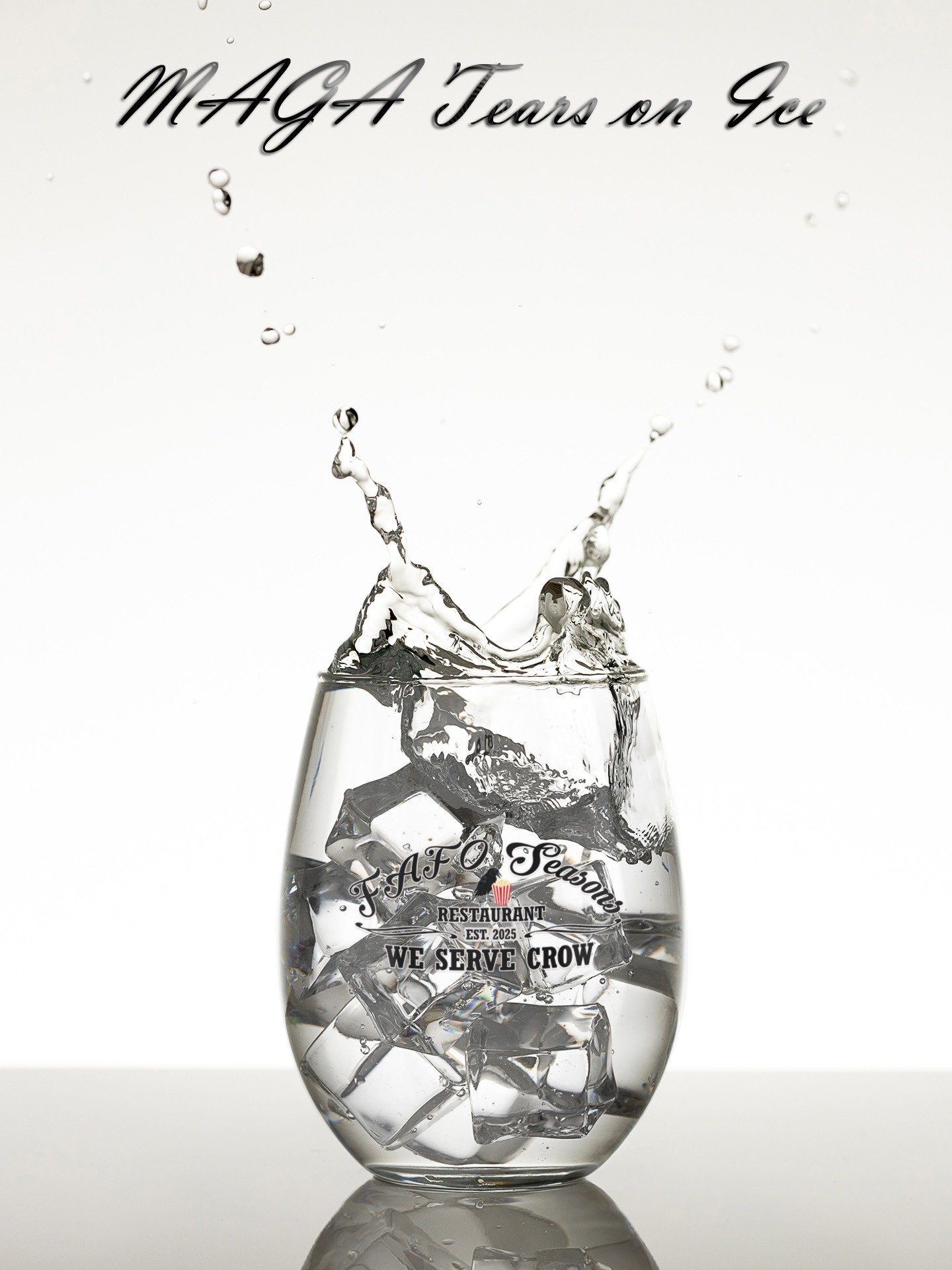 FAFO Seasons Restaurant Logo Wine Glass - Funny Anti-MAGA Political Barware product image (3)