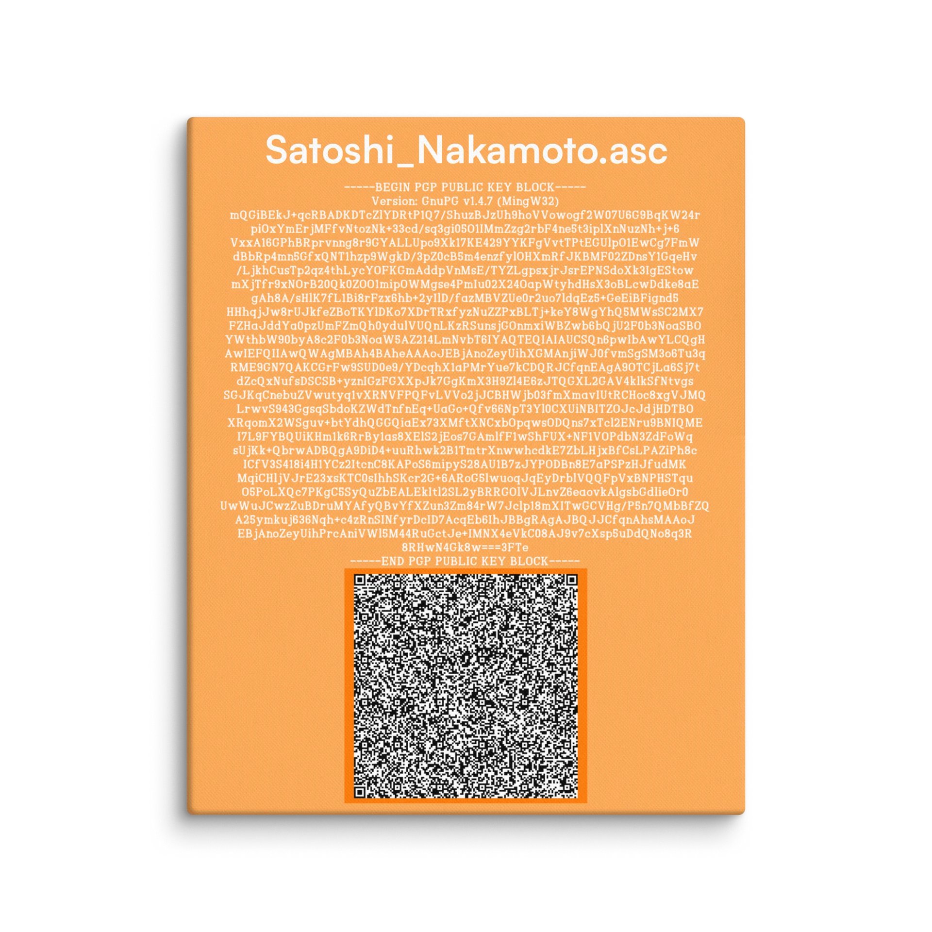 Satoshi Nakamoto's PGP Key product image (1)