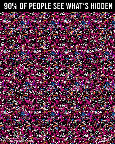 What a leap of a Stereogram. Unfocus your eyes...