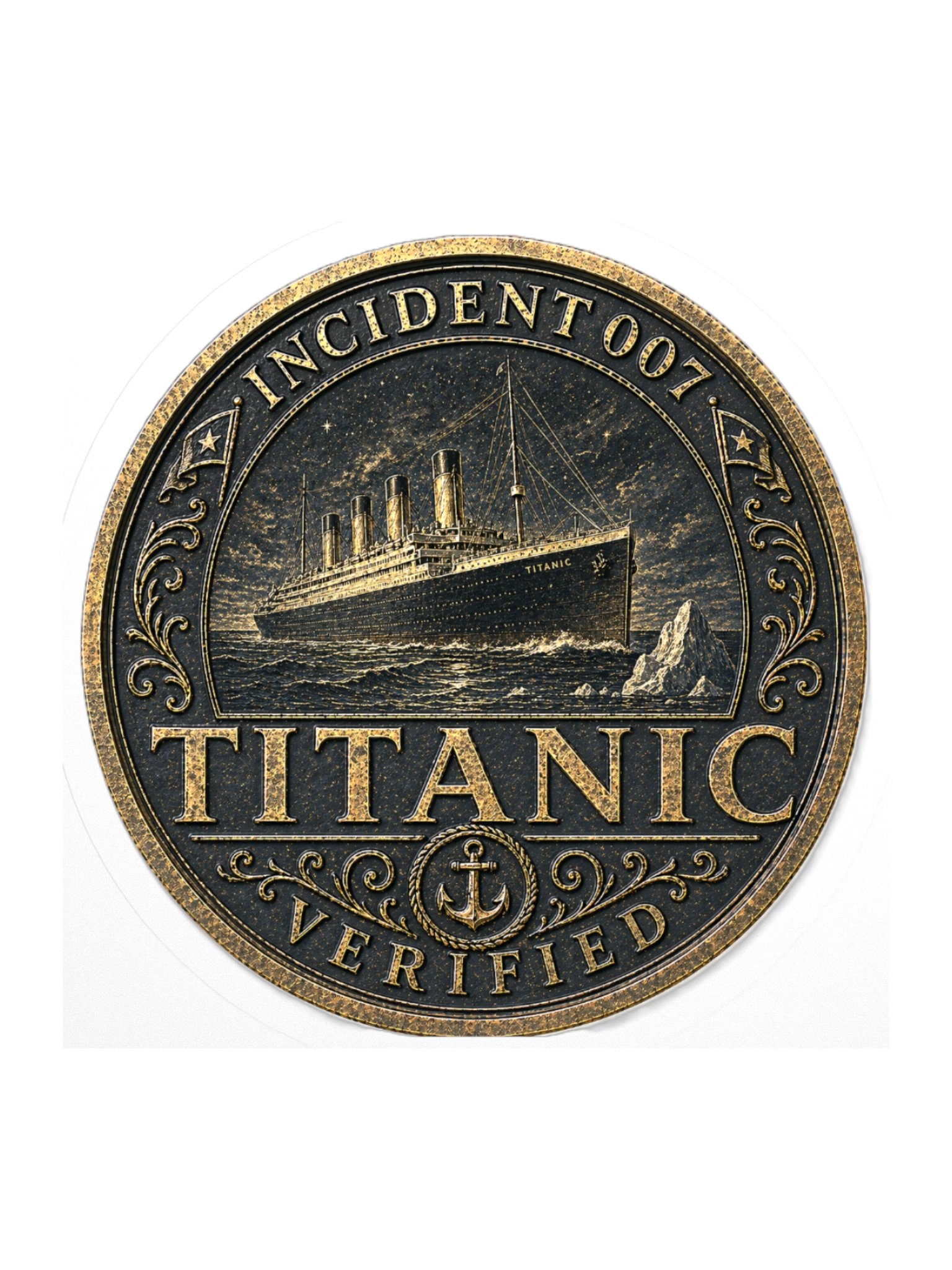 Incident 007 — Titanic Archive Badge Sticker product image (1)