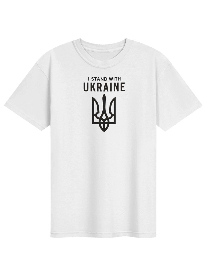 Man Comfort T-shirt Stand With Ukraine, white product image (1)