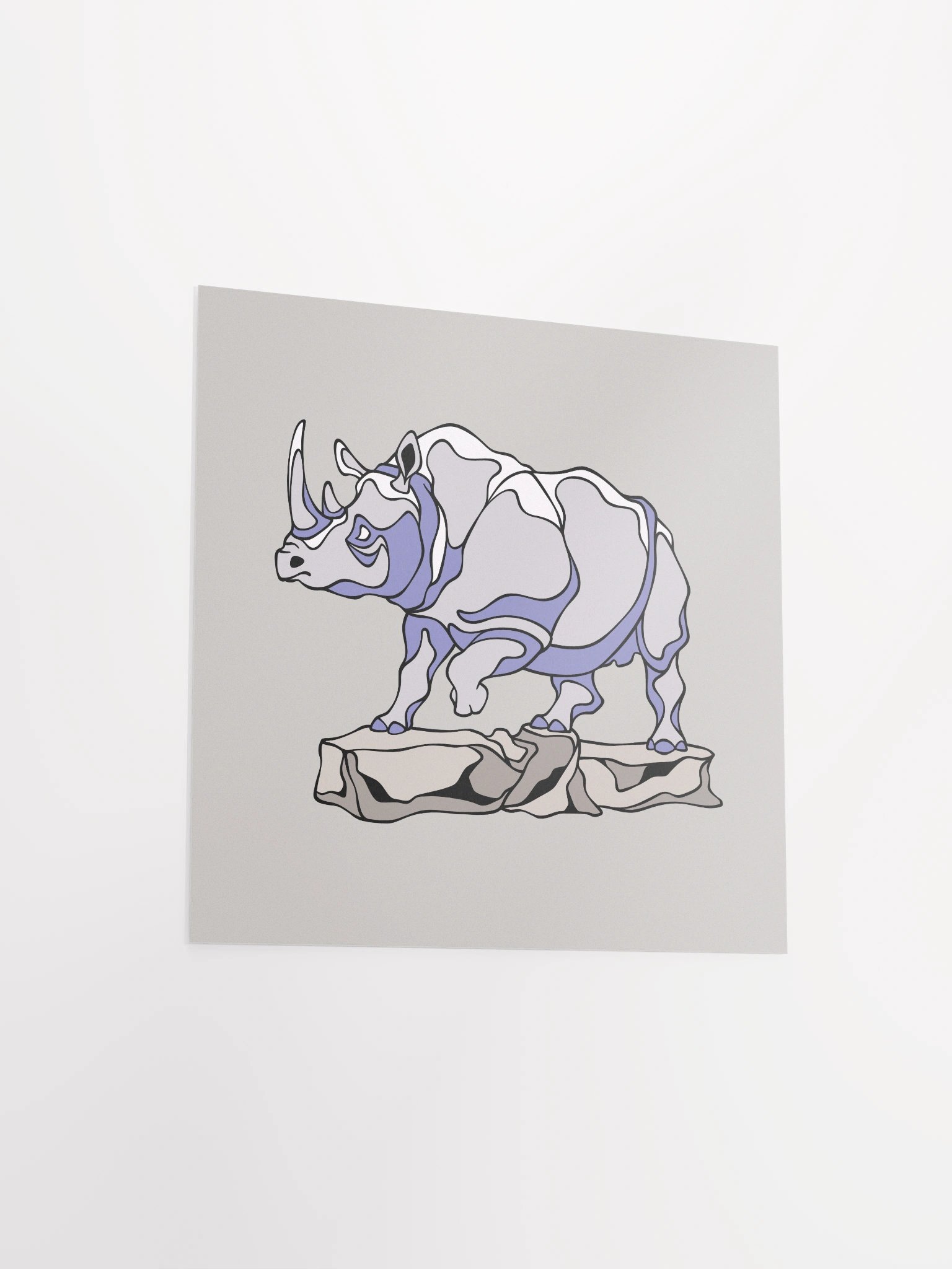 Majestic Rhino - Square Matte Paper Poster product image (3)