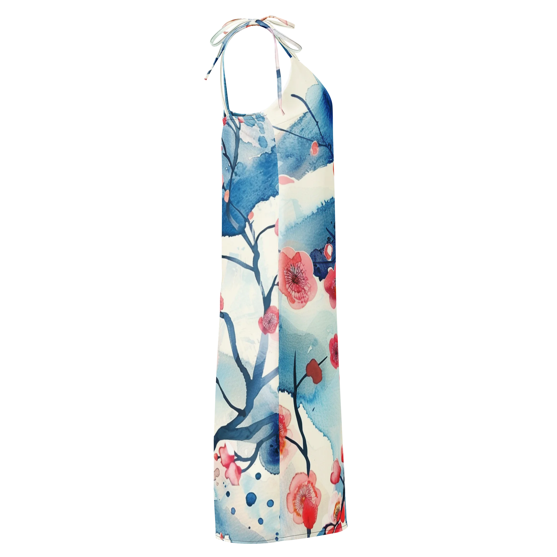 Traditional Japanese Watercolor Slip Dress - Pink Plum Blossom Apparel product image (4)