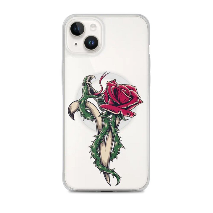 Red V-Rose Clear iPhone Case product image (1)