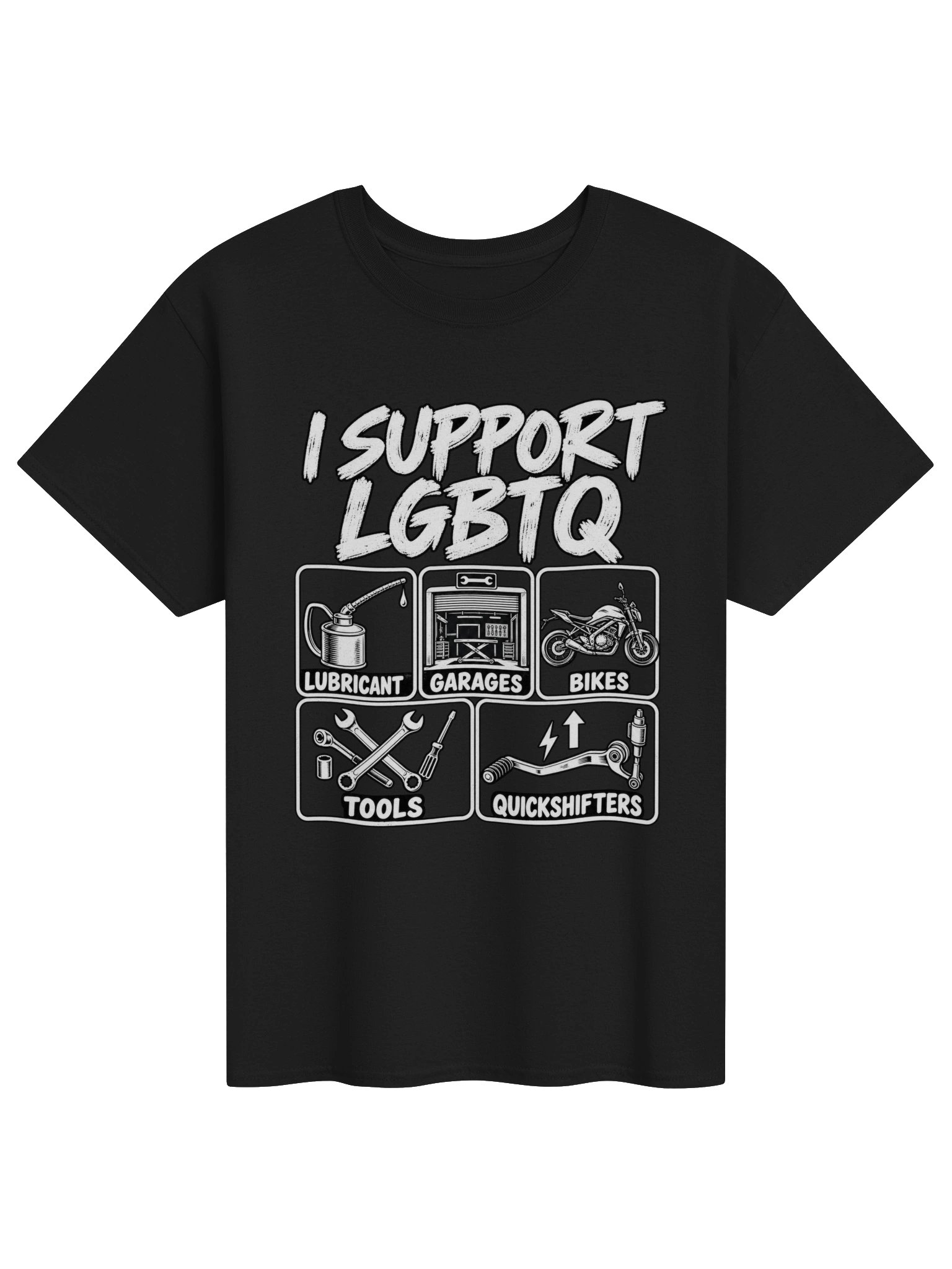 I Support LGBTQ – Funny Motorcycle Mechanic T-Shirt product image (1)