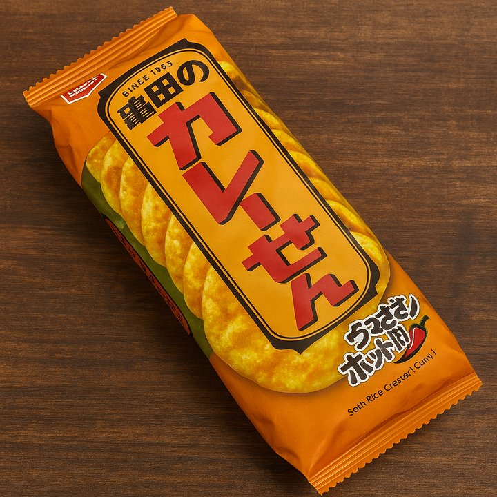 🎎 Kameda Curry Sen Rice Crackers – Japanese Soft Senbei Snack 125g Bag product image (1)