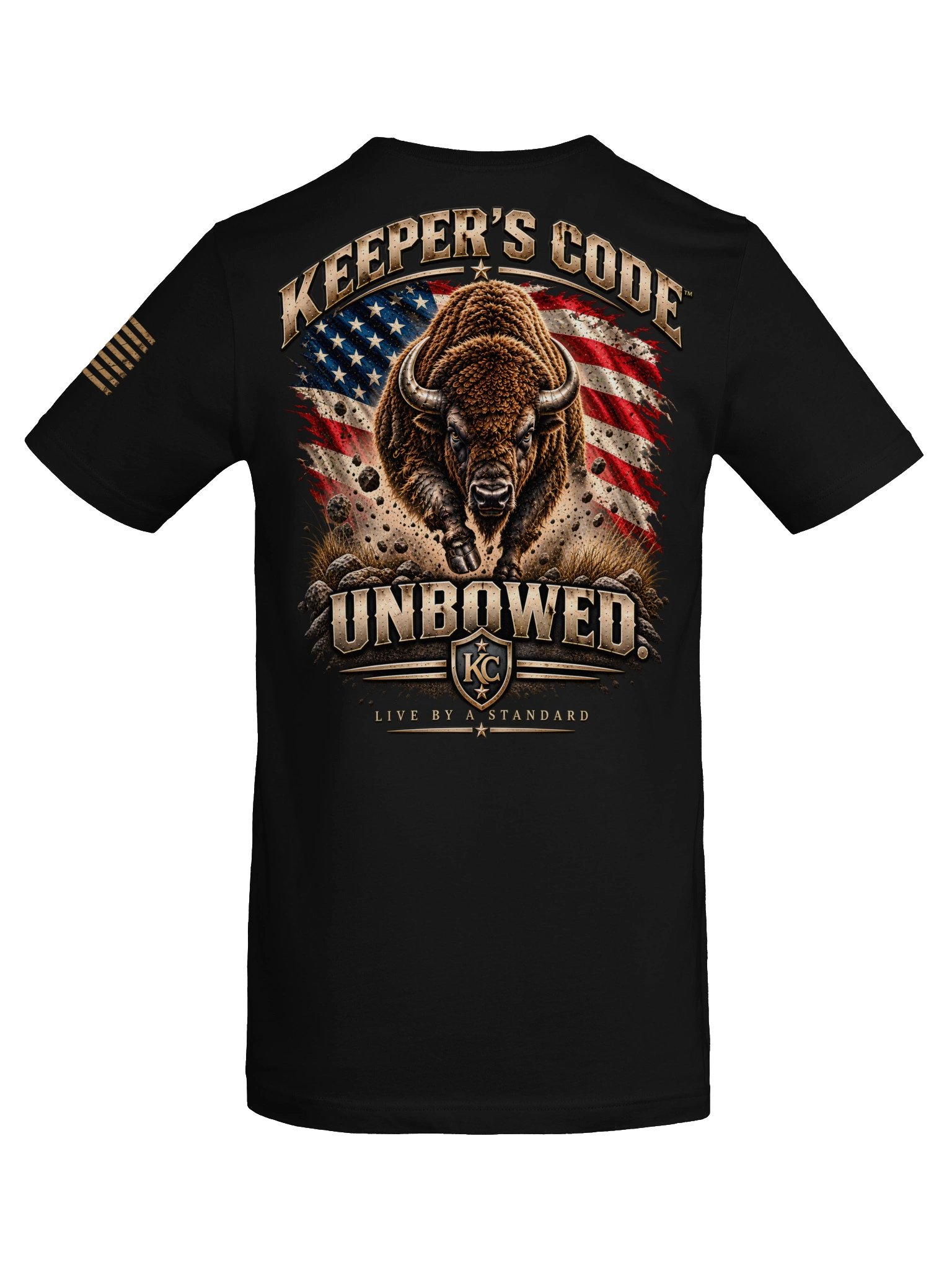 Women’s Unbowed Bison Patriotic Graphic T-Shirt product image (12)