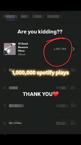 1 MILLION plays on spotify 🤯

Seriously, thank you to everyone who's been listening, sharing, and somehow still finding this ...