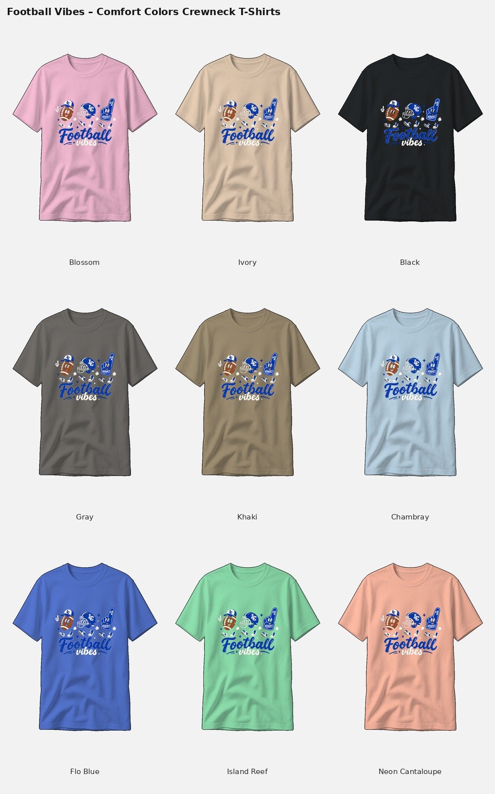 Football Vibes Comfort Colors Tee product image (2)