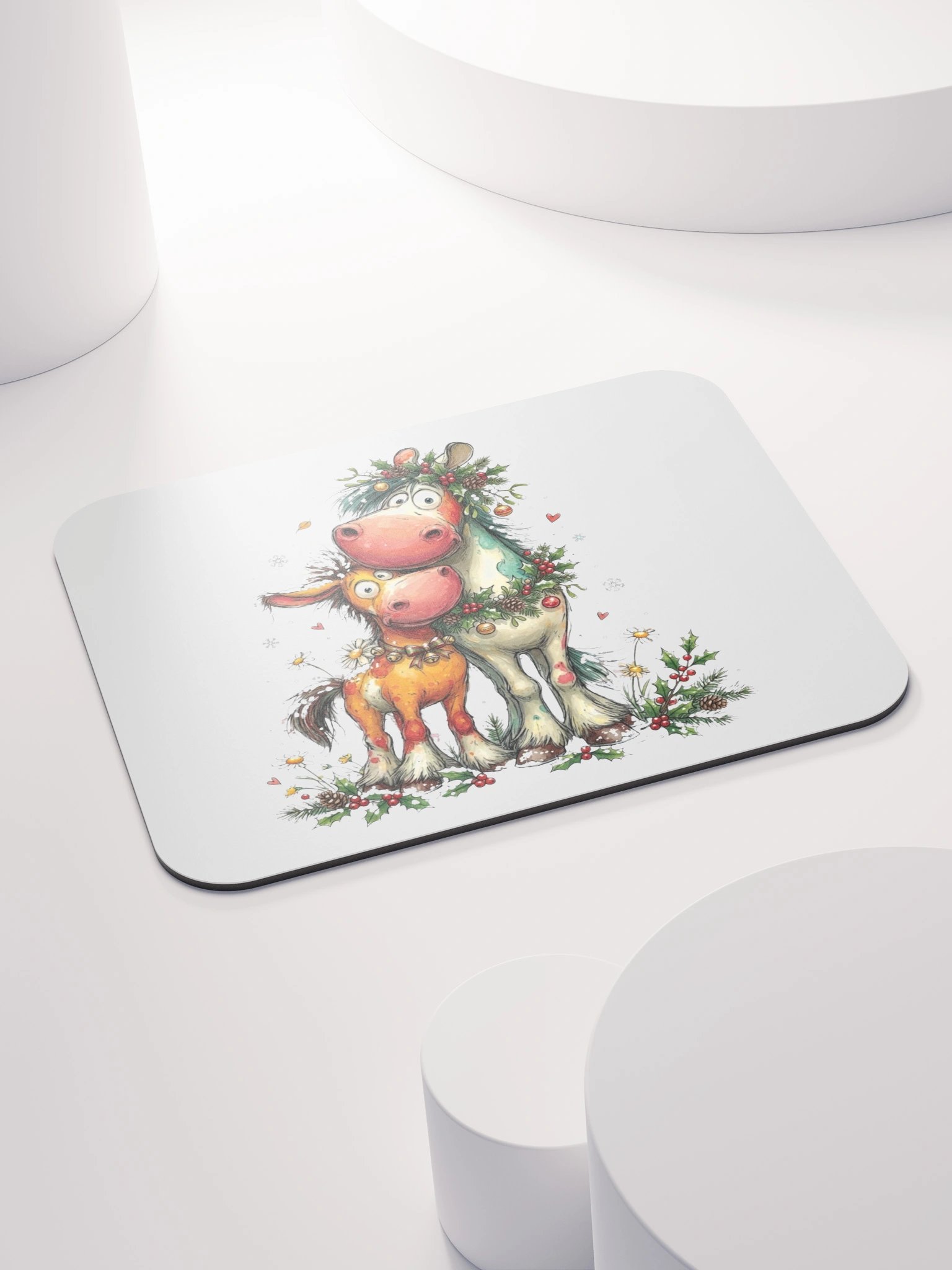Whimsical Christmas Horses Mouse Pad product image (4)