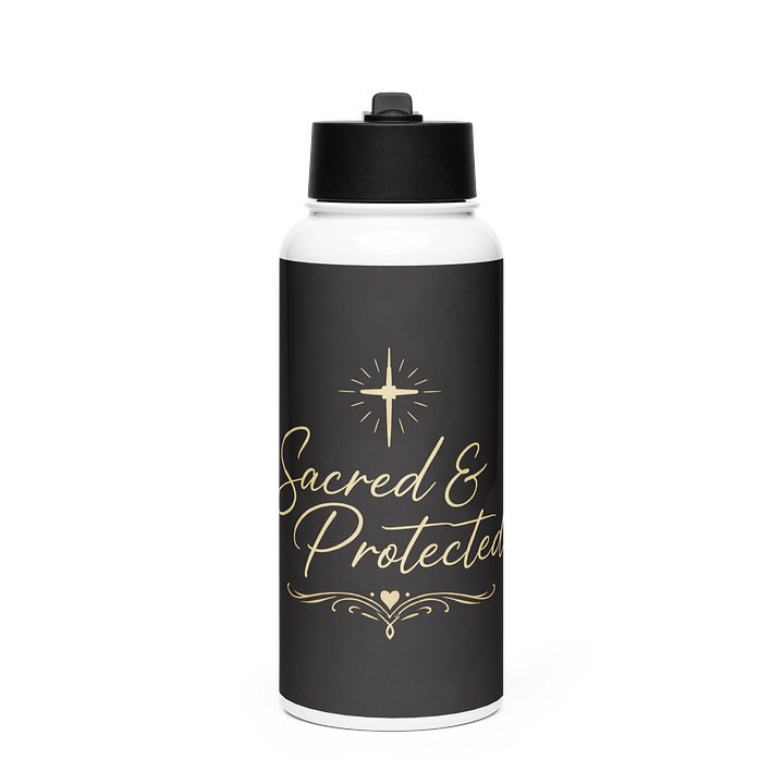 Sacred & Protected Golden Cross Stainless Steel Water Bottle product image (1)