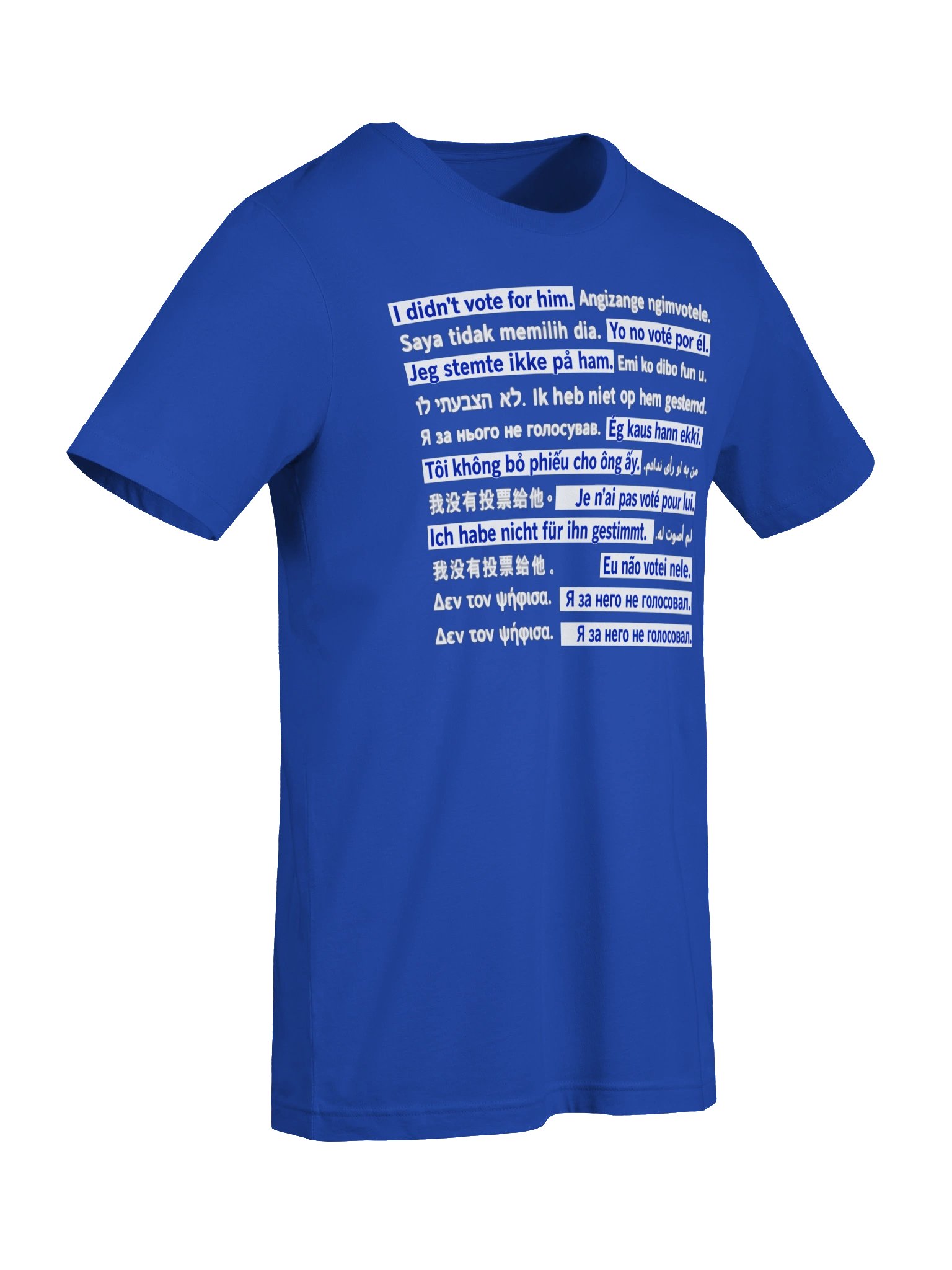 I Didn’t Vote for Him – Multilingual Statement T-Shirt product image (21)