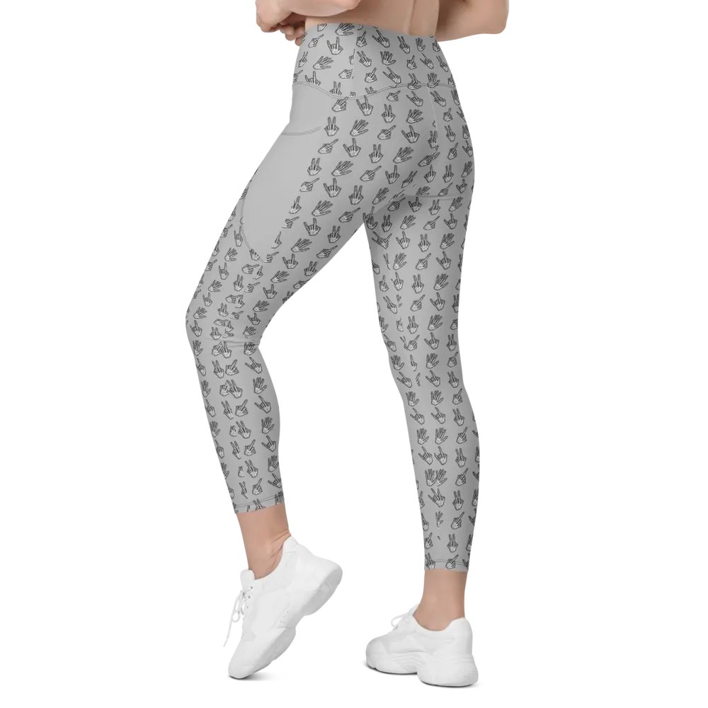 Bone Zone grey pattern pocket leggings product image (5)