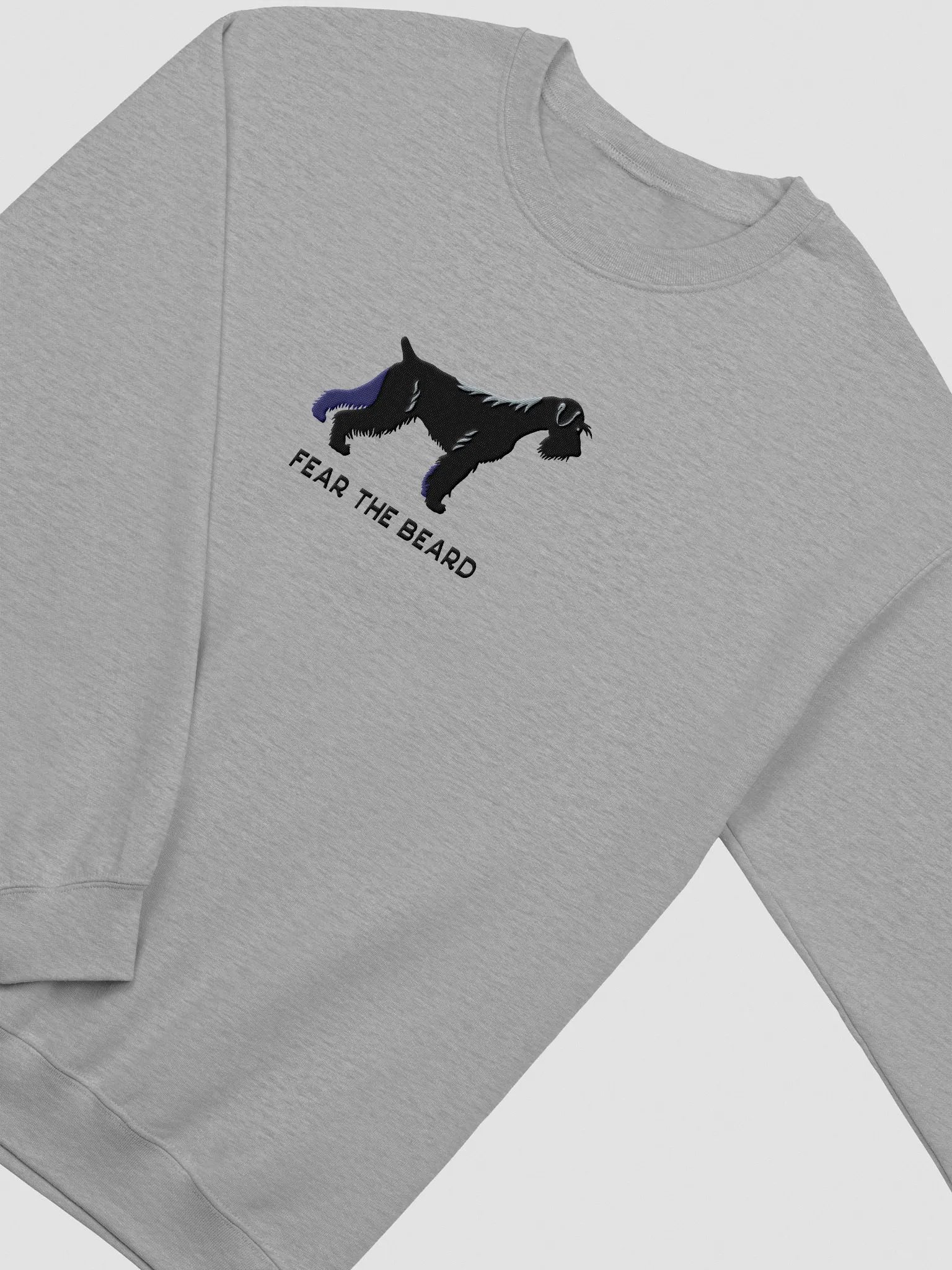 Fear the Beard Sweatshirt (Embroidered) of a Standard Schnauzer(Black) product image (6)