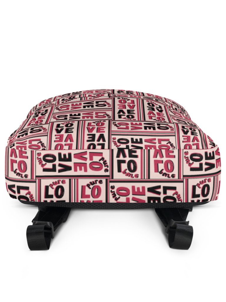 Pure LOVE dual Color Pattern on peach Background - All-Over Print Backpack product image (6)