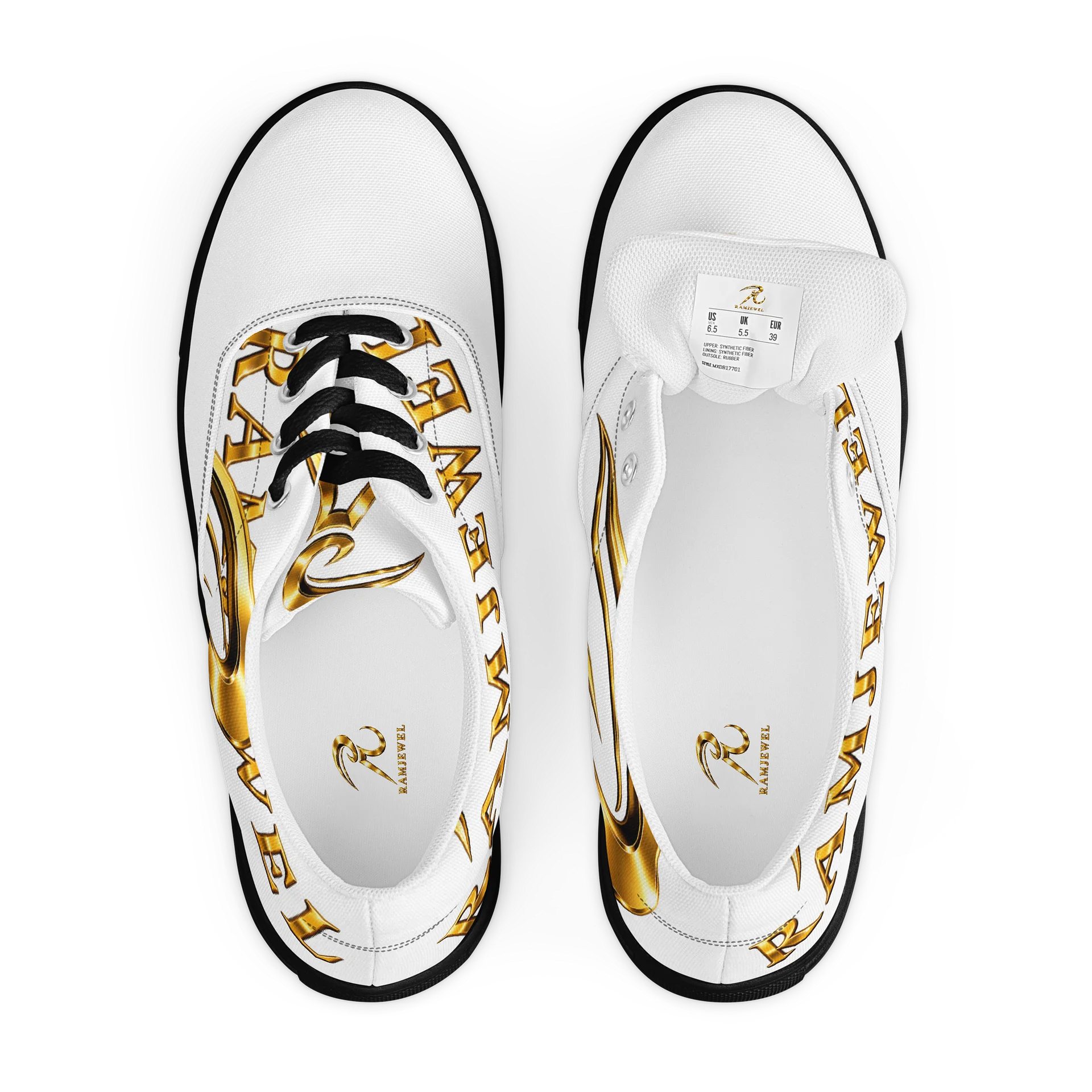 RAMJEWEL R Logo Emblem Lace-Up Canvas Shoes product image (4)
