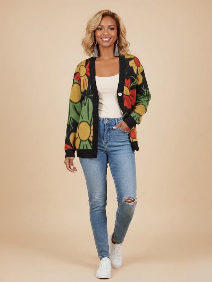 Floral Fusion Knitted Cardigan product image (1)