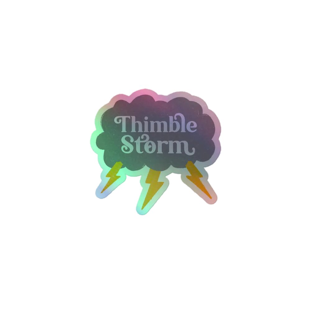 Thimble Storm Logo Sticker (Holographic) product image (1)