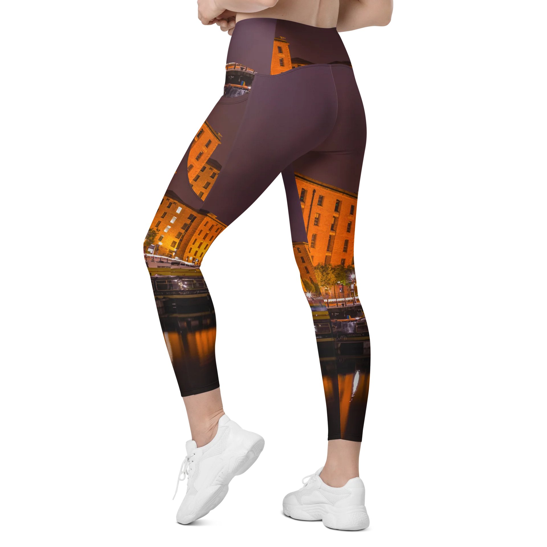 'Somewhere in the City' Crossover Leggings with Pockets product image (7)