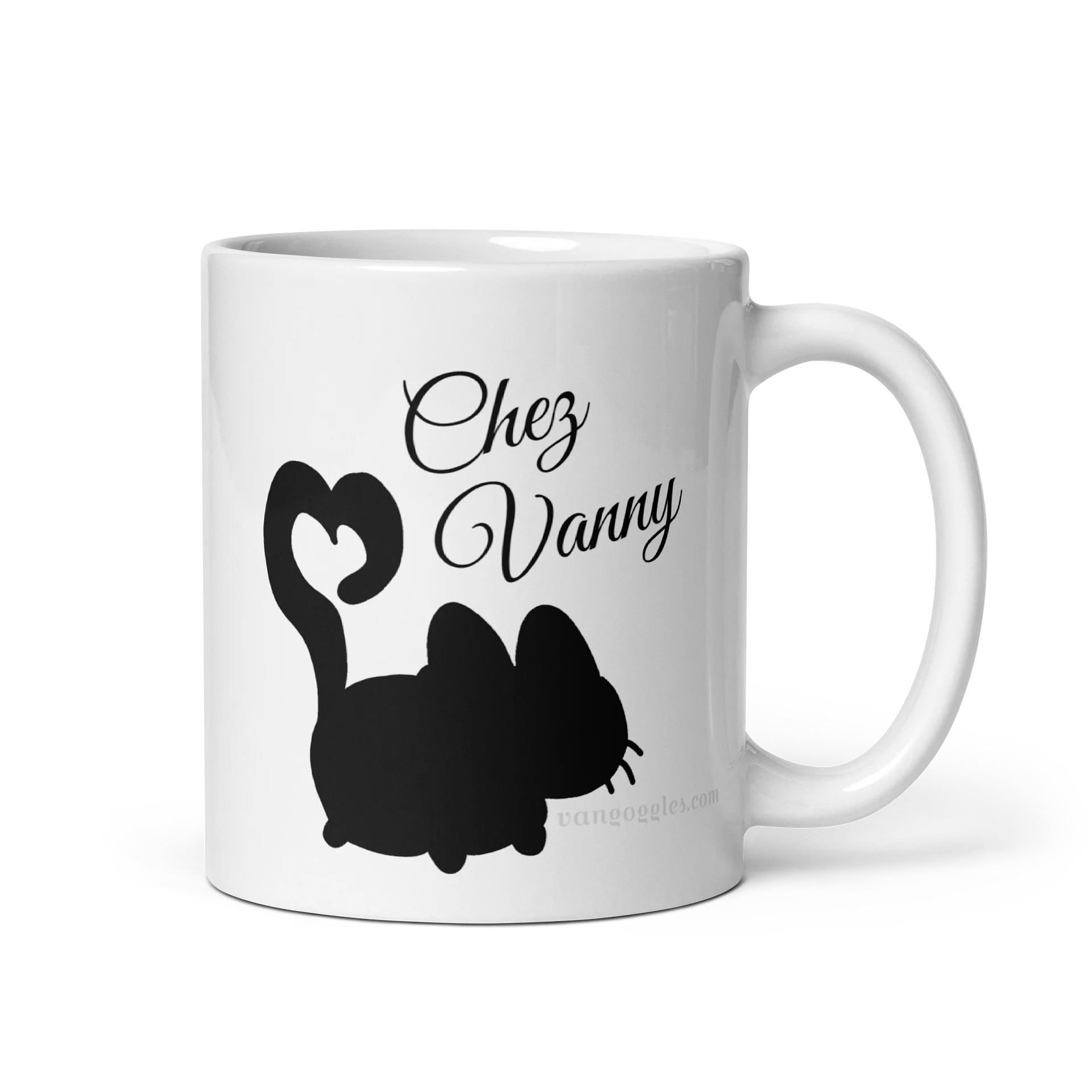 chez vanny logo coffee mug - black on white product image (1)
