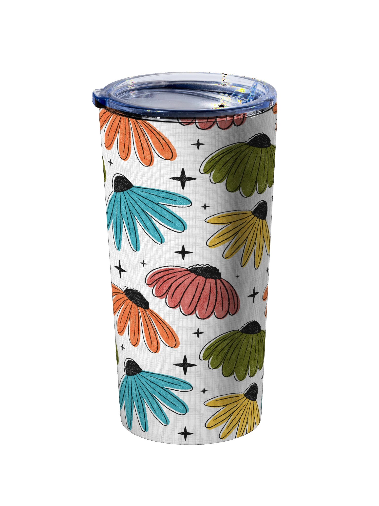 Retro Halftone Coneflowers 20oz Stainless Steel Tumbler product image (2)