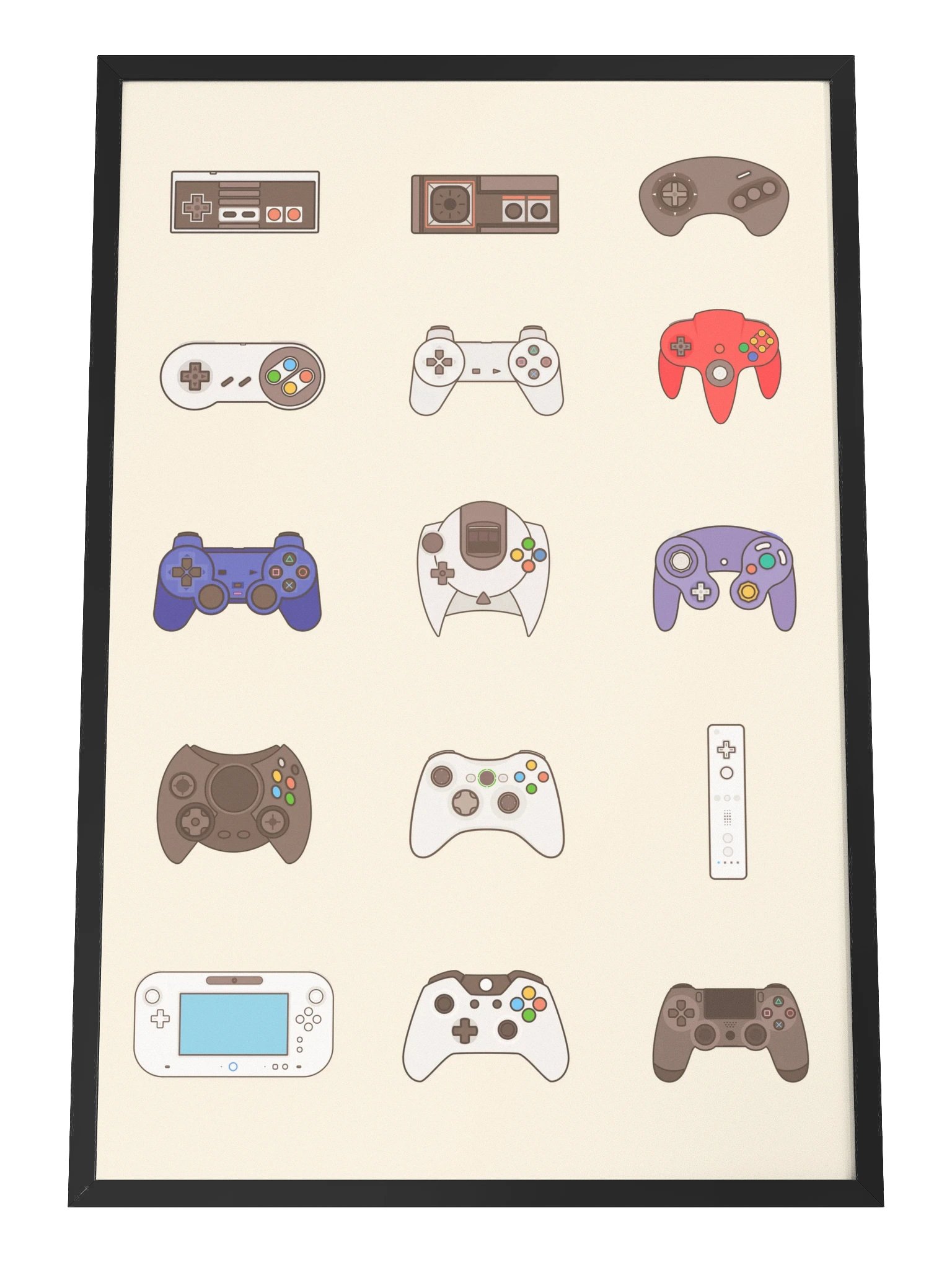 Retro Controllers (Beige) [2x3] | Framed product image (1)