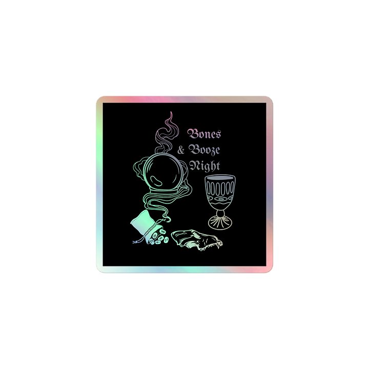 Bones & Booze Night Holographic Sticker product image (1)