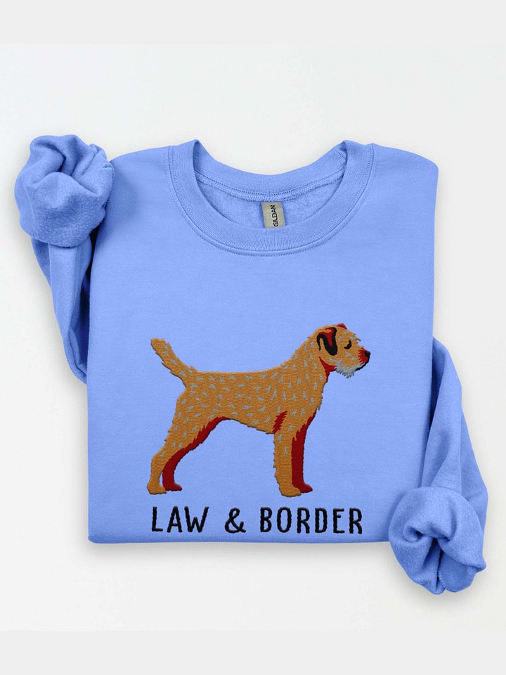 Law and Border Sweatshirt (Embroidered) of a Border Terrier (Tan) product image (1)