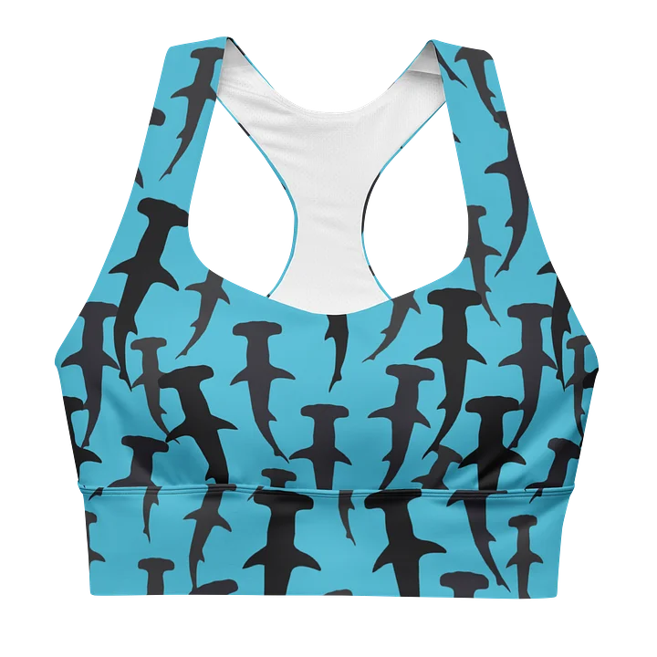 Hammerhead Sharks - Clear Ocean - Recycled Polyester - Longline Sports Bra product image (1)