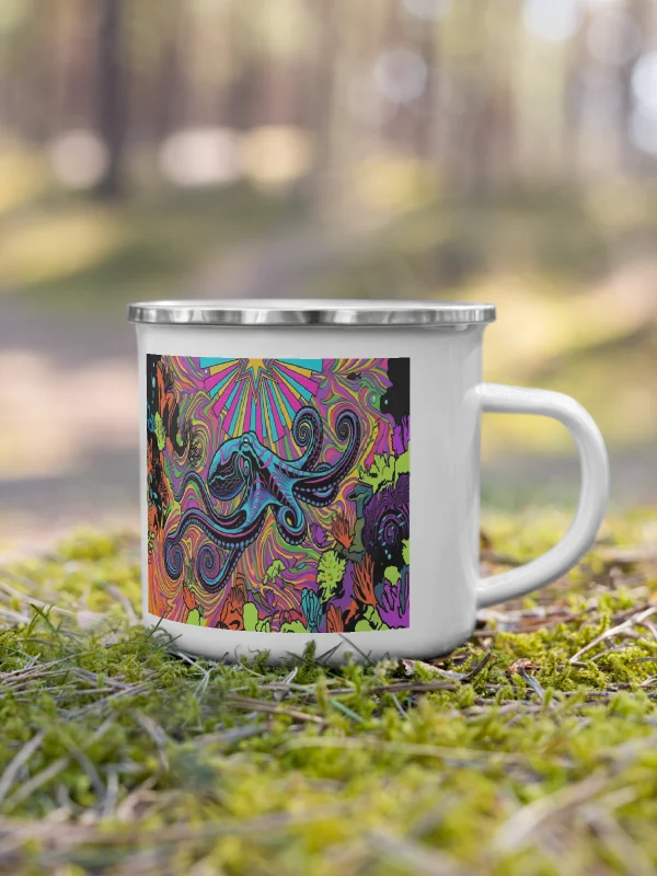 Psychedelic Octopus Enamel Mug product image (1)