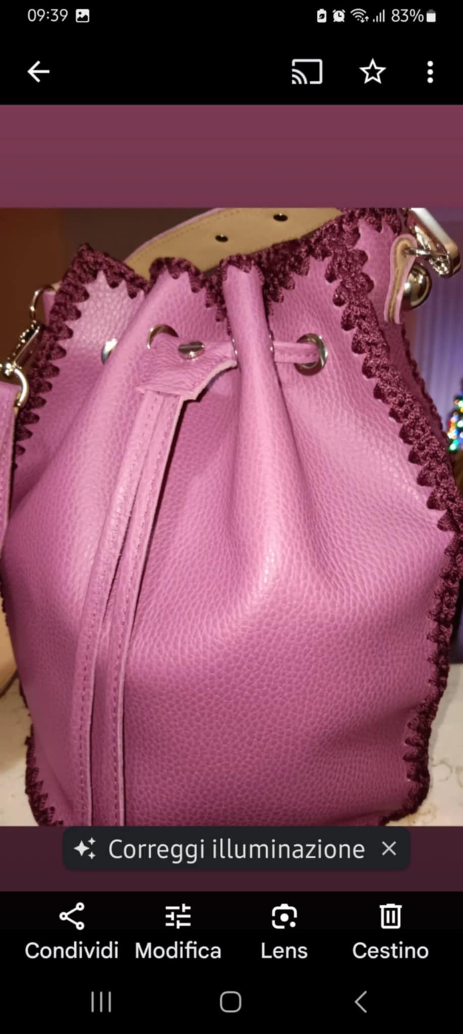 Borsa a sacco "Violetta" in pelle product image (1)