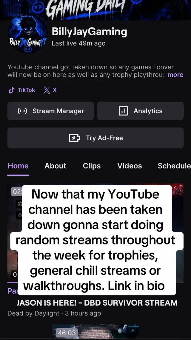 Streaming over on Twitch now that YouTube has rejected my appeal to get my channel back. I’ll carry on playing as many games as I can and gain what I can back. If you wanna come and build my audience back up again leave a follow on my socials to stay updated! #twitch #streamers #gameplays #newgames #streams 