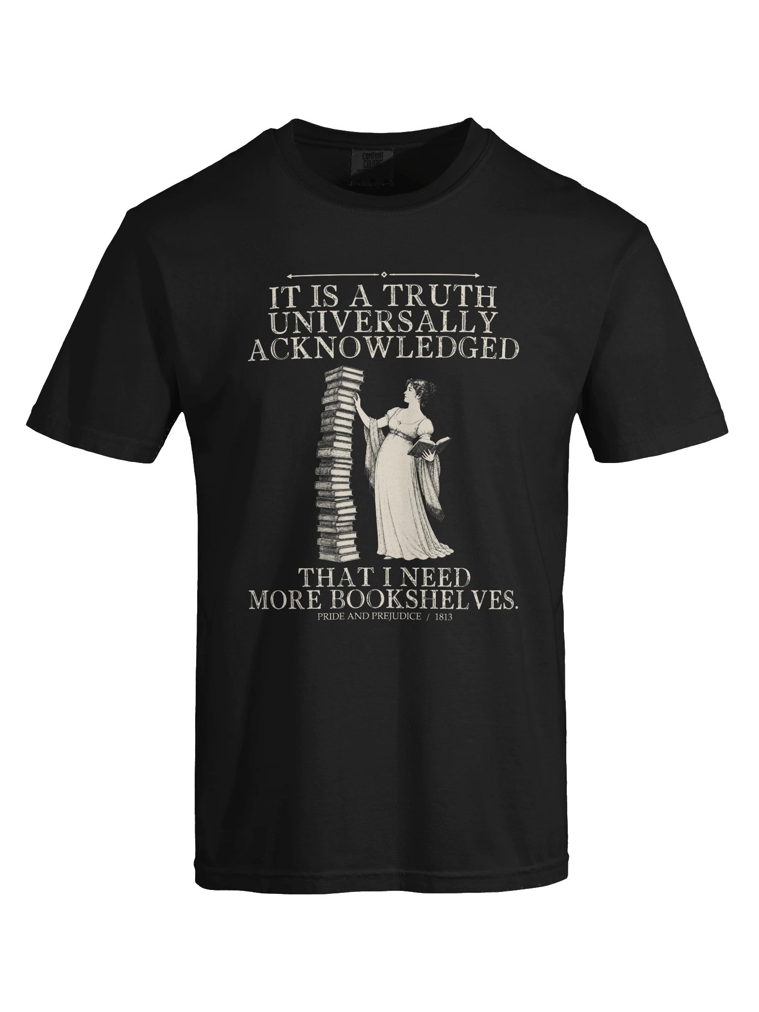 Truth More Bookshelves -- Pride and Prejudice Tee (Dark) product image (25)