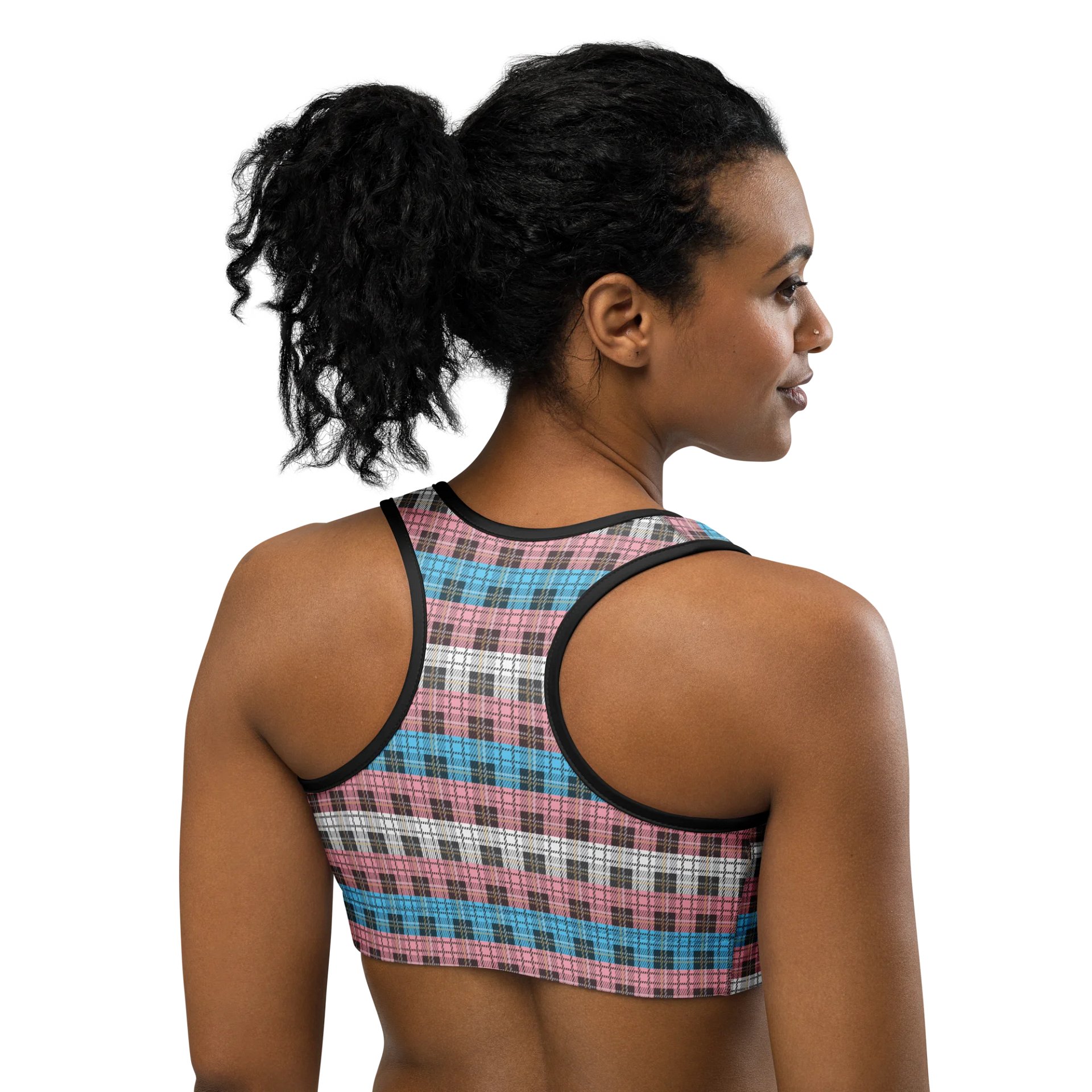 Trans Pride Plaid Sports Bra product image (4)