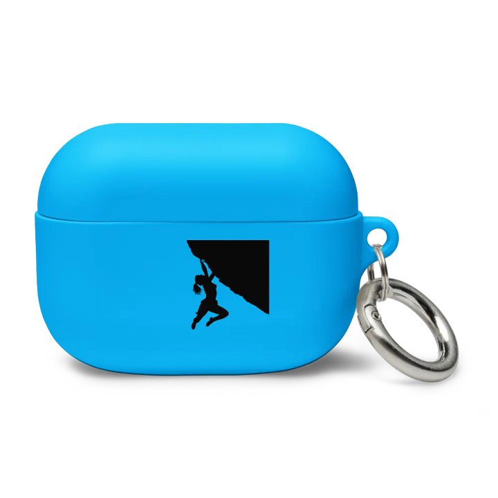 girl bouldering airpods case (blue) product image (1)