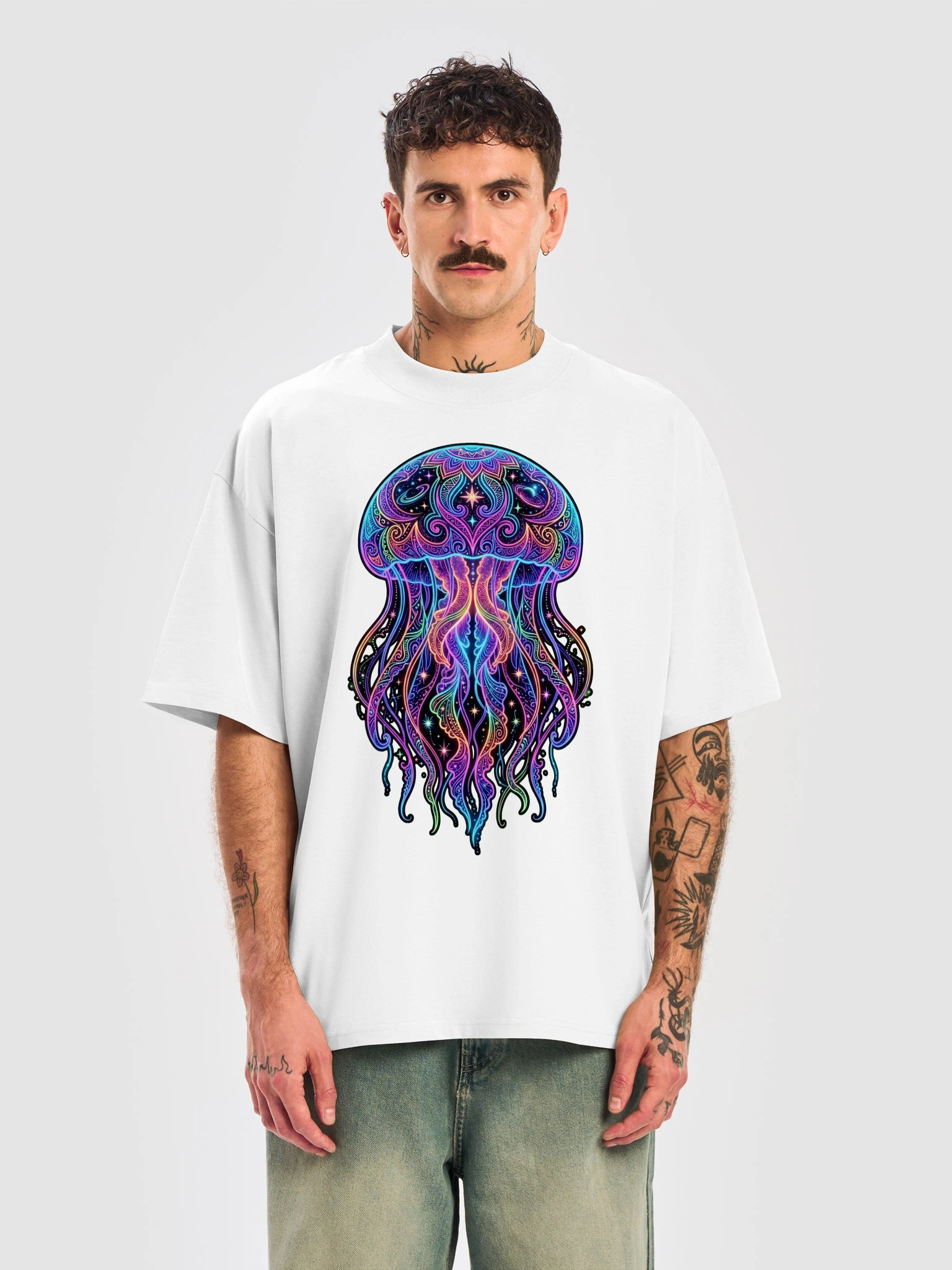 Intricate Neon Jellyfish T-Shirt product image (6)