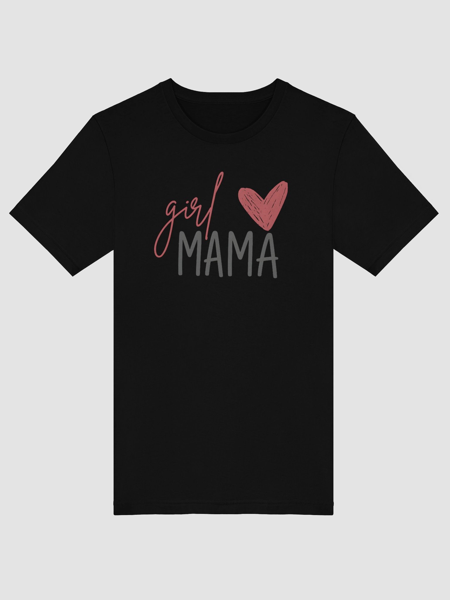 Girl Mama T-Shirt | Minimalist Script and Heart Design | Cute Mother Daughter Matching Tee product image (5)