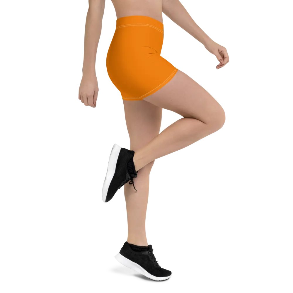 Plain Color Orange Bike Shorts product image (3)