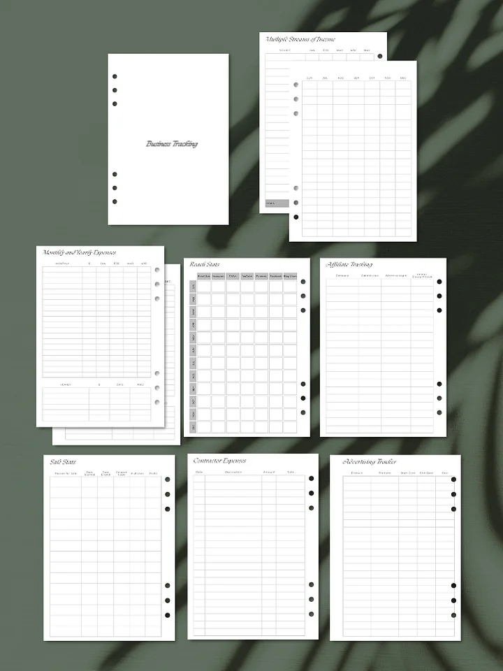 A5 Business Stats and Analytics Tracker | Track Income, Expenses, & Social Media Stats product image (1)