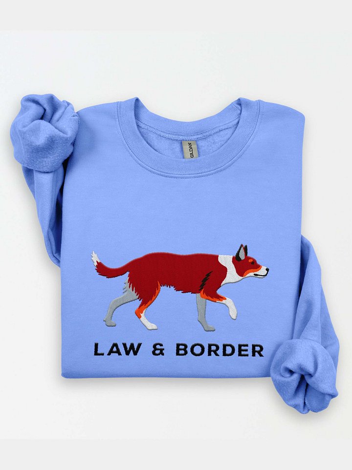 Law and Border Sweatshirt (Embroidered) of a Smooth-Coated Border Collie(Red Tricolor) product image (2)