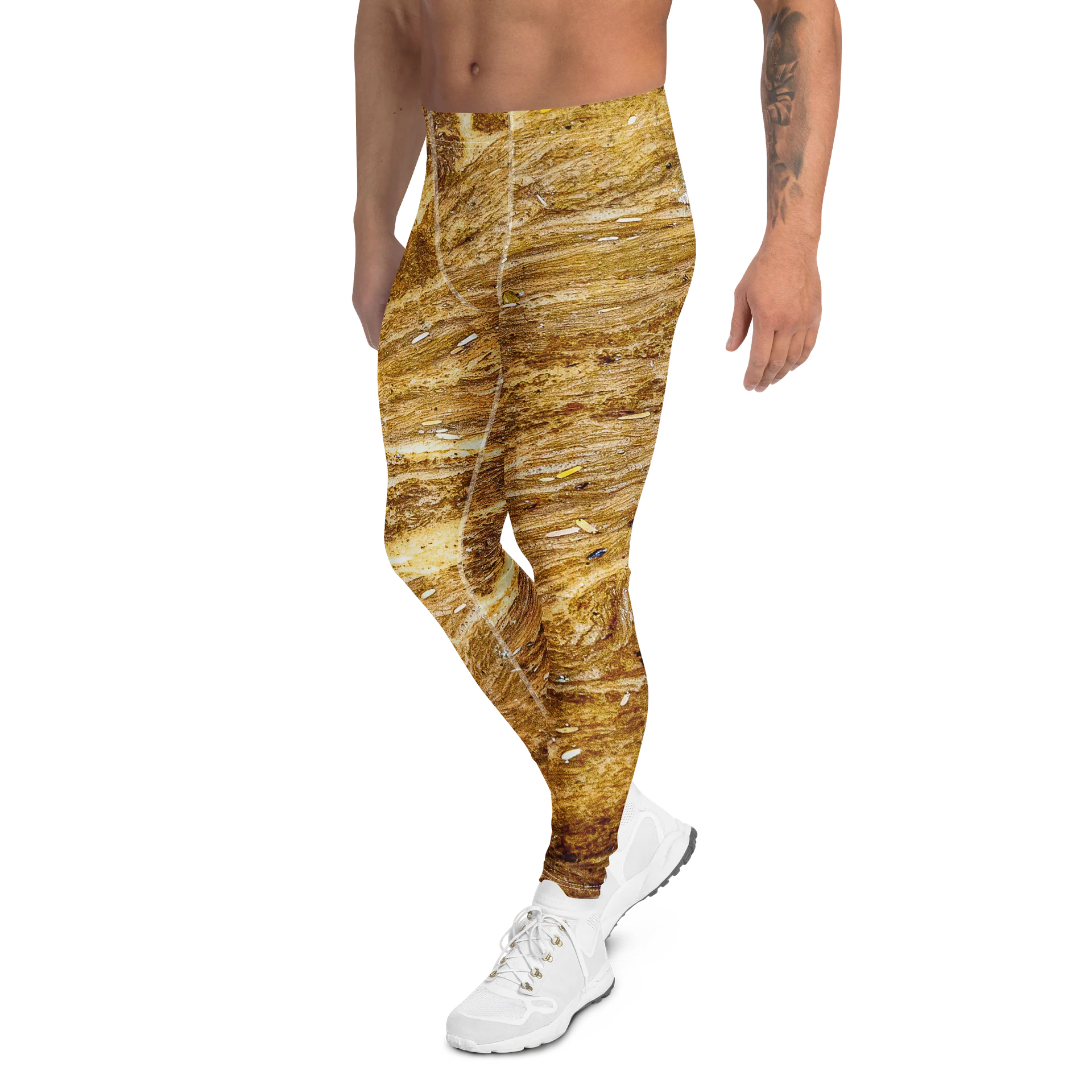 Golden Strata All-Over Print Men's Performance Leggings product image (5)