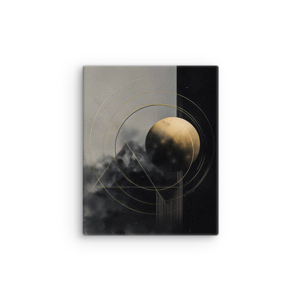 Celestial Balance – Abstract in Black, Gold, and Smoke Grey Geometry product image (12)