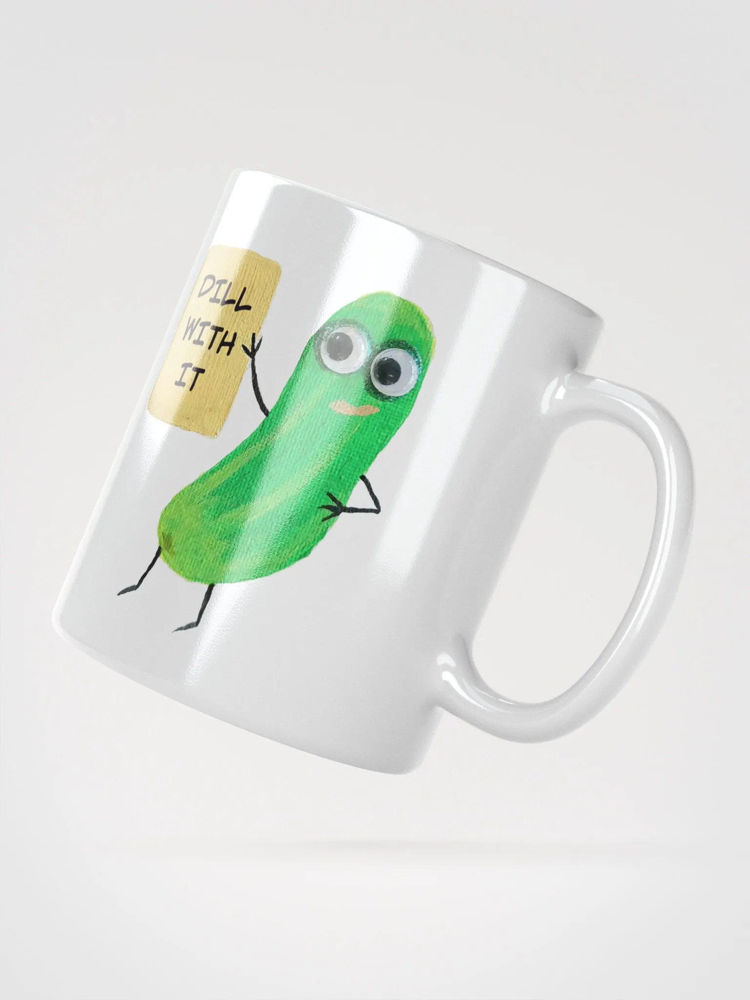 Emotional Support Pickle White Glossy Mug product image (2)