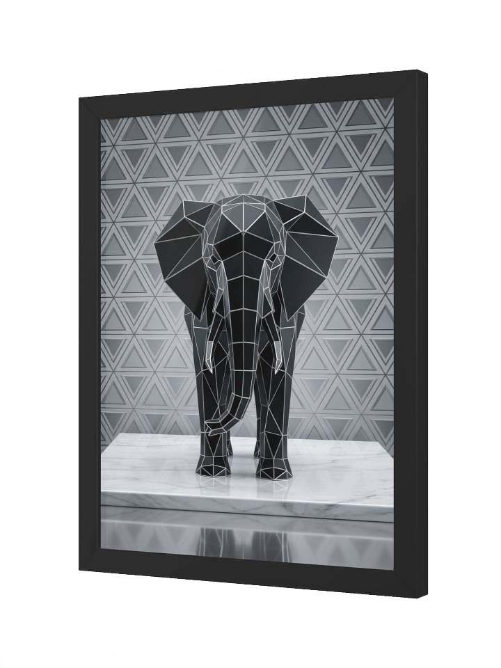 Geometric Elephant Framed Poster - Neo-Deco Luxury Wall Art product image (2)