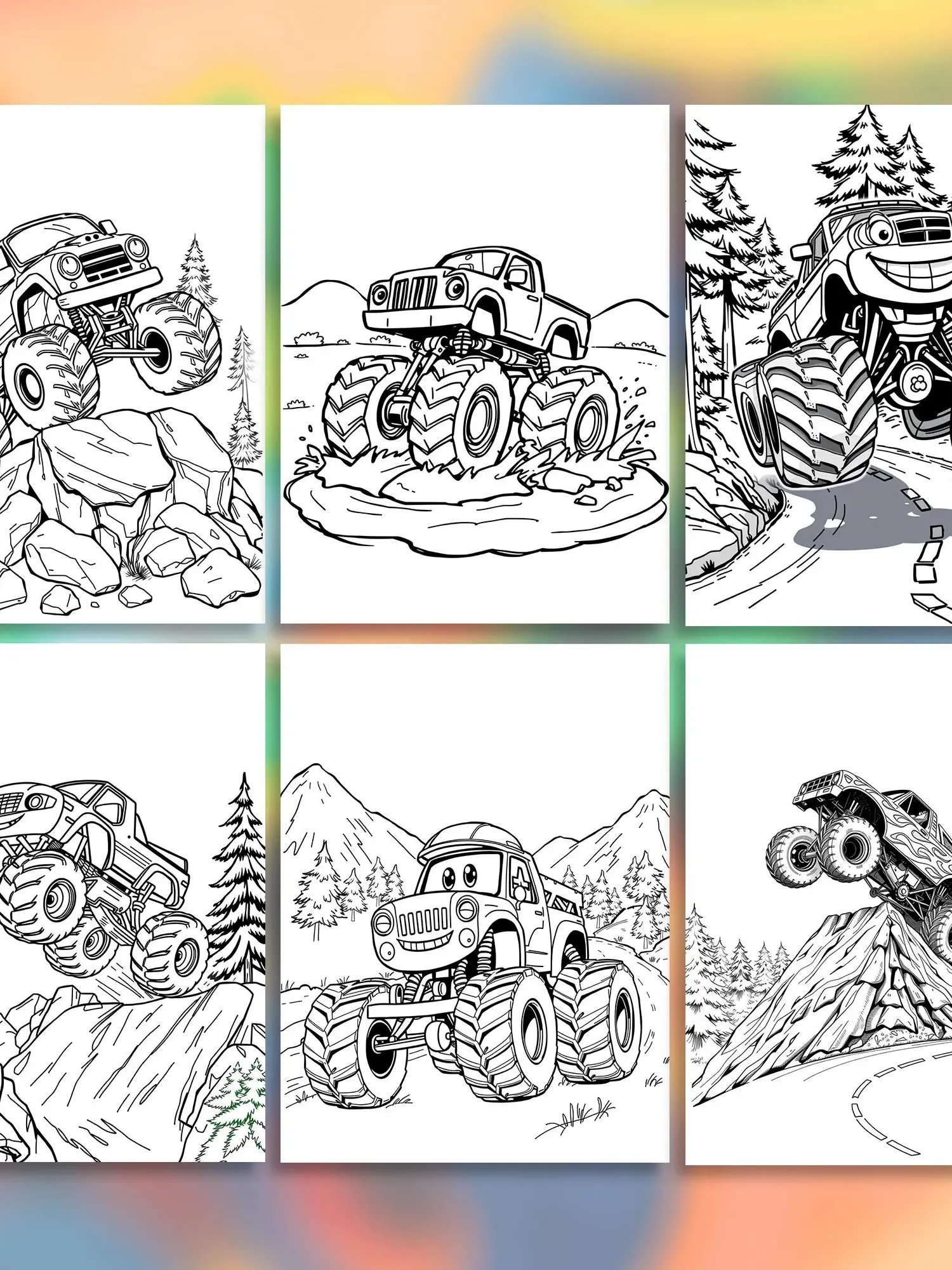Monster Truck Coloring Book for Kids – 20+ Fun Pages with Big-Wheel Trucks and Stunt Scenes product image (4)