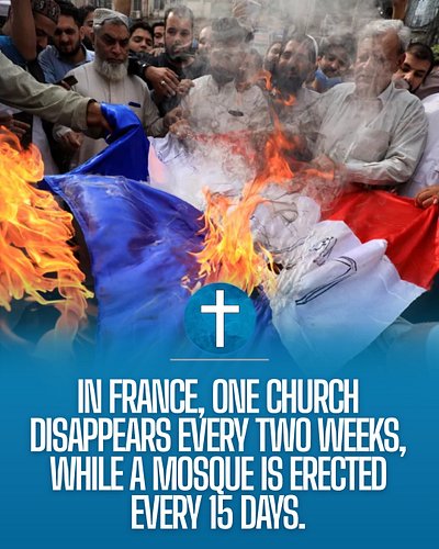 FRANCE: ONE CHURCH DISAPPEARS EVERY 2 WEEKS. ONE MOSQUE BUILT EVERY 15 DAYS.
Not a conspiracy. Municipal records.
The swap:...