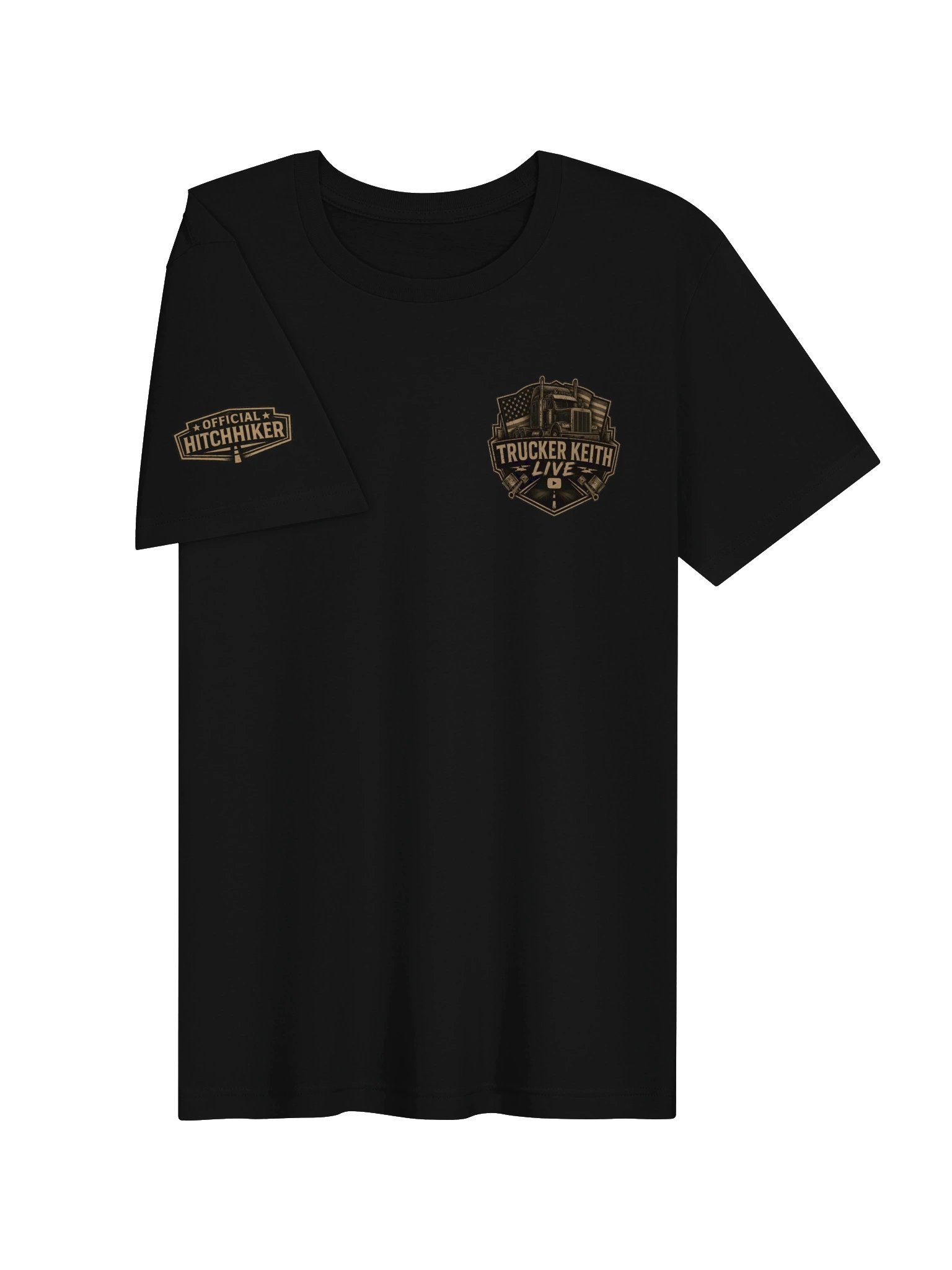 Trucker Keith Live Semi-Truck Flag Tee Crazy Sleeve Design product image (26)