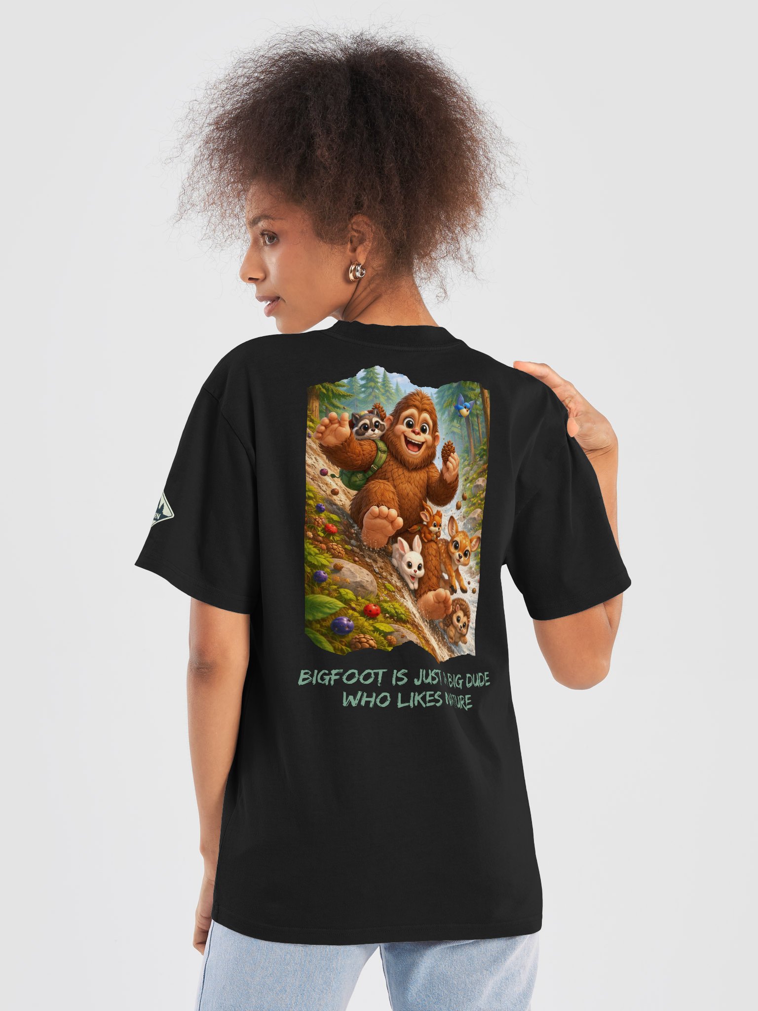 Bigfoot T-Shirt – “Big Dude Who Likes Nature” Woodland Adventure product image (1)