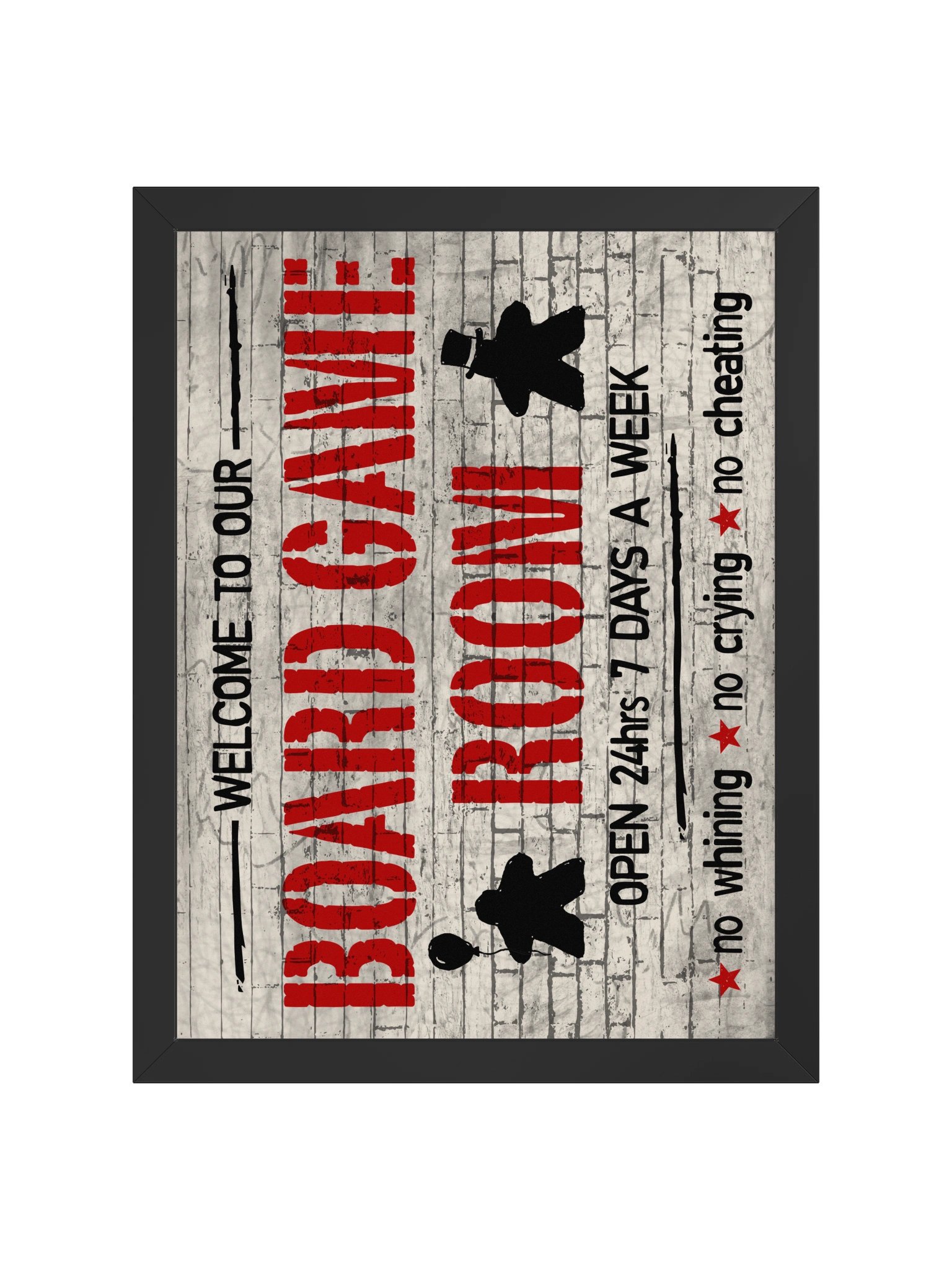 Brick Wall Graffiti Board Game Room Wall Sign - FRAMED product image (3)